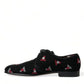 Black Floral Velvet Formal Dress Shoes