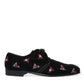 Black Floral Velvet Formal Dress Shoes