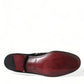 Black Floral Velvet Formal Dress Shoes