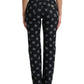 Blue Cotton DG Logo High Waist Straight Jeans