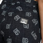 Blue Cotton DG Logo High Waist Straight Jeans