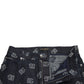 Blue Cotton DG Logo High Waist Straight Jeans