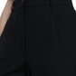 Black Wool High Waist Straight Pants