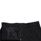 Black Wool High Waist Straight Pants