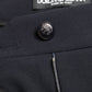 Blue Mid Waist Tapered Cropped Pants