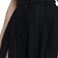 Black High Waist Front Slit Wide Leg Pants