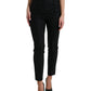 Black Wool High Waist Tapered Pants