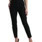 Black Wool High Waist Tapered Pants