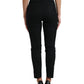 Black Wool High Waist Tapered Pants