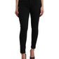 Black Cotton Mid Waist Skinny Denim Jeans