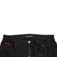 Black Cotton Mid Waist Skinny Denim Jeans