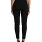 Black Wool Stretch High Waist Skinny Pants