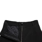 Black Wool Stretch High Waist Skinny Pants