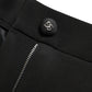 Black Wool Stretch High Waist Skinny Pants