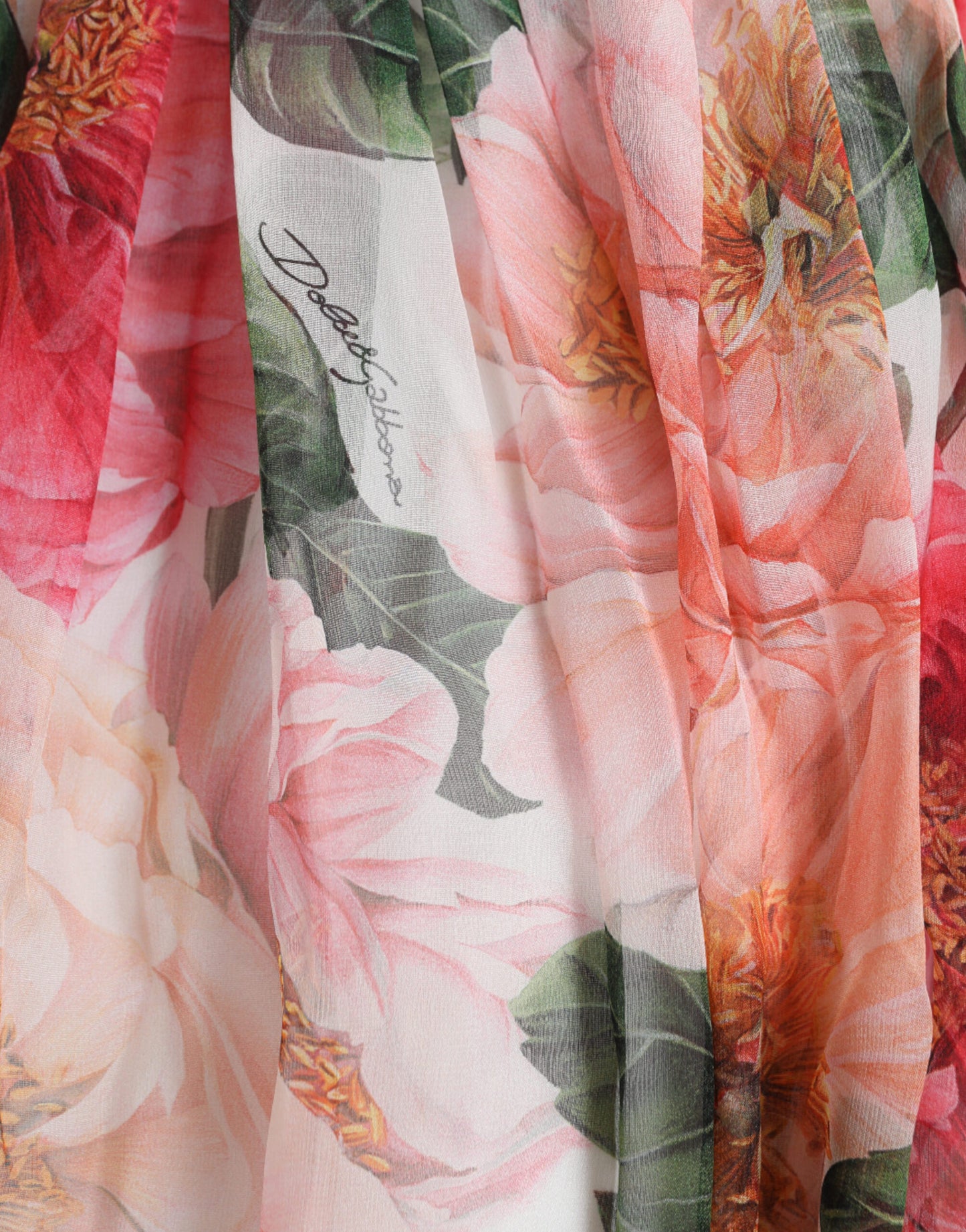 Floral Print High-Waist Silk Maxi Skirt