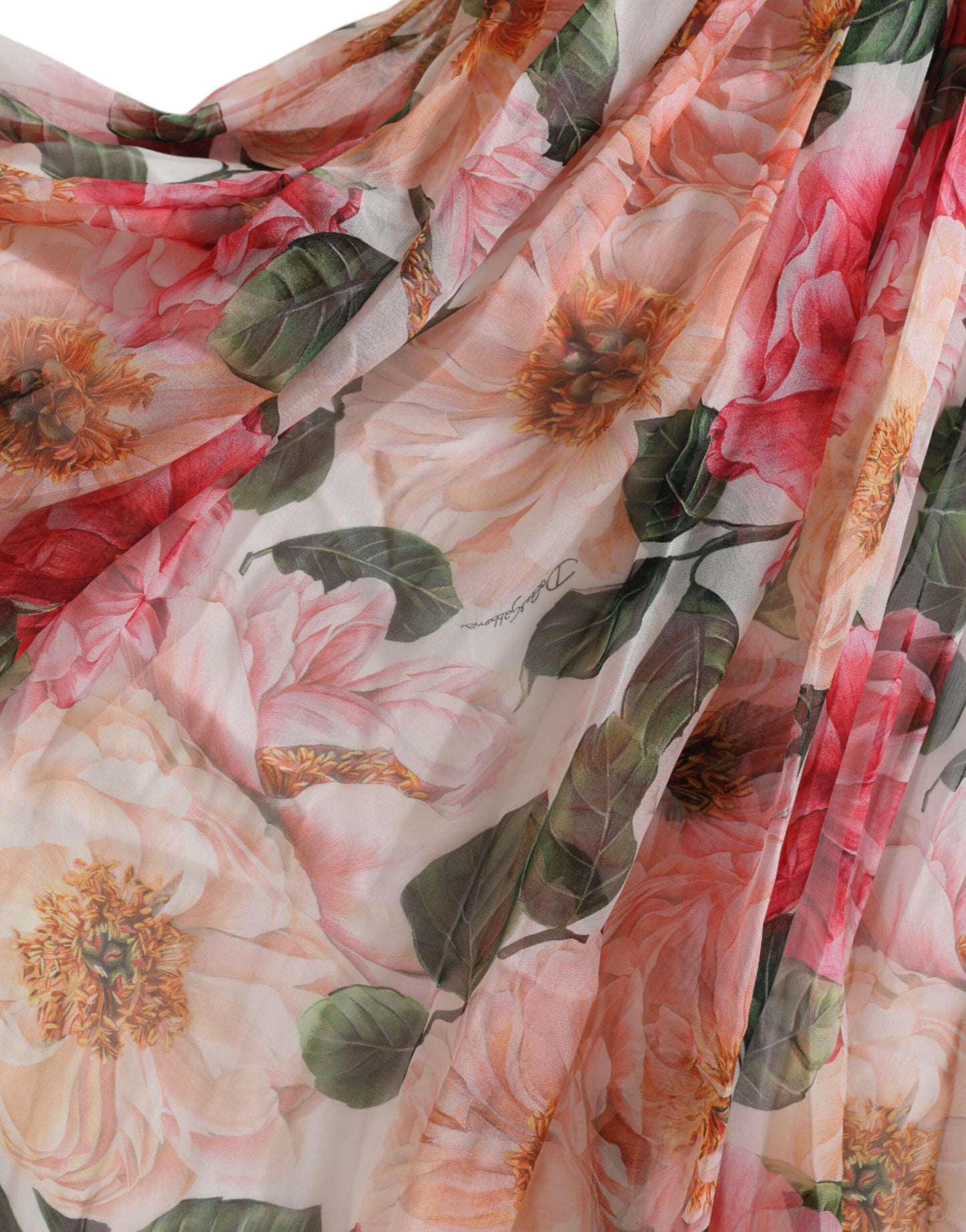 Floral Print High-Waist Silk Maxi Skirt