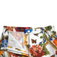White Majolica Print High Waist Cropped Pants
