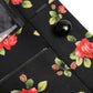 Black Floral Wool High Waist Tapered Pants