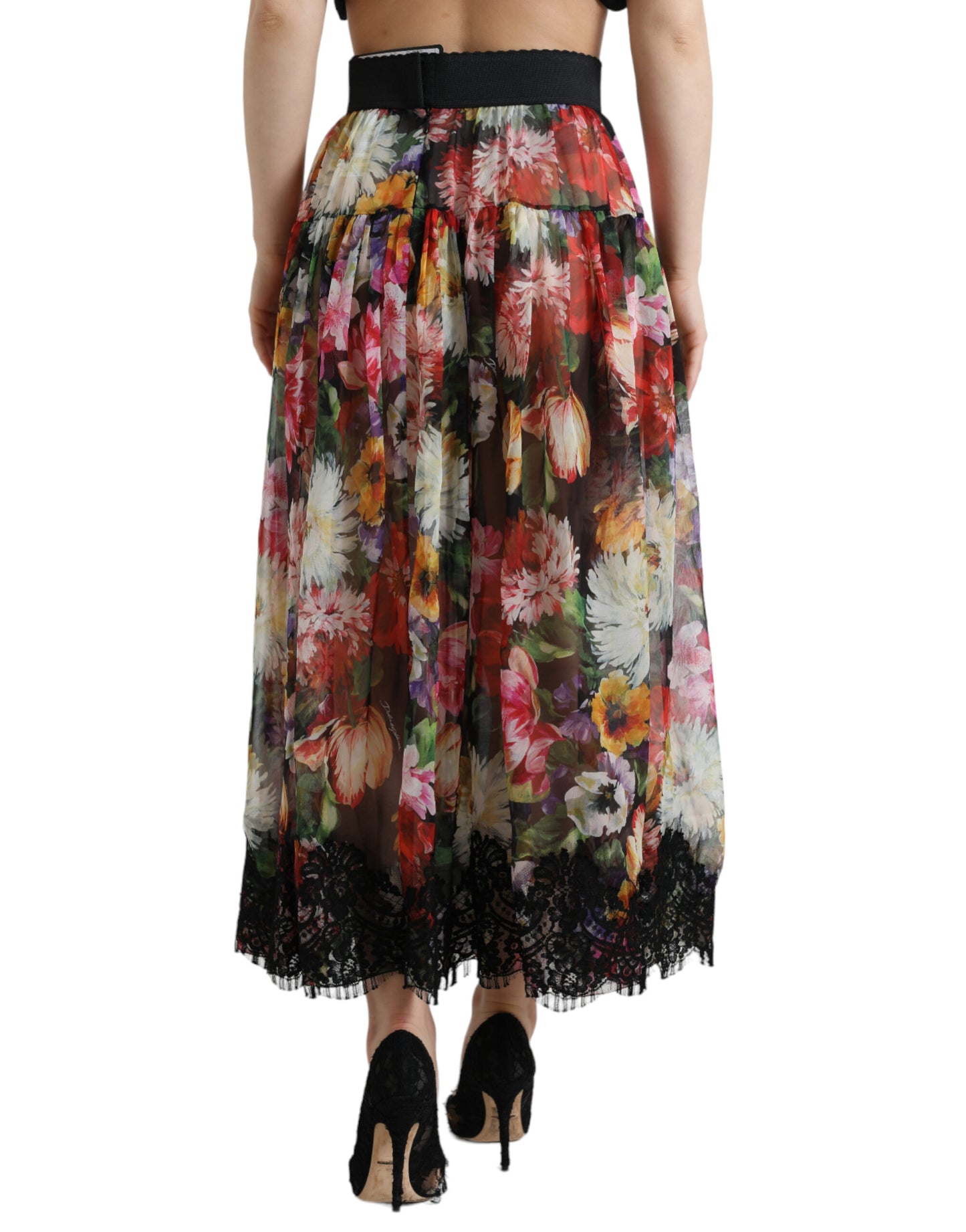 Elegant High Waist Floral Maxi Skirt