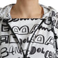 White Logo Print Hooded Blouson T-shirt Top