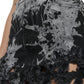 Black Gray Lace Cotton High Waist Denim Mini Skirt