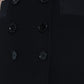 Black Wool Button High Waist Aline Mini Skirt