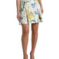 White Floral A-line High Waist Mini Skirt