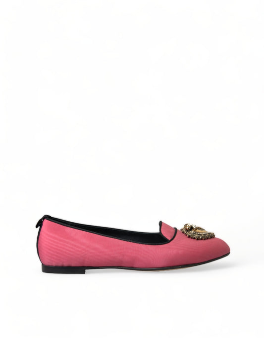 Pink Black Devotion Slip On Flat Shoes