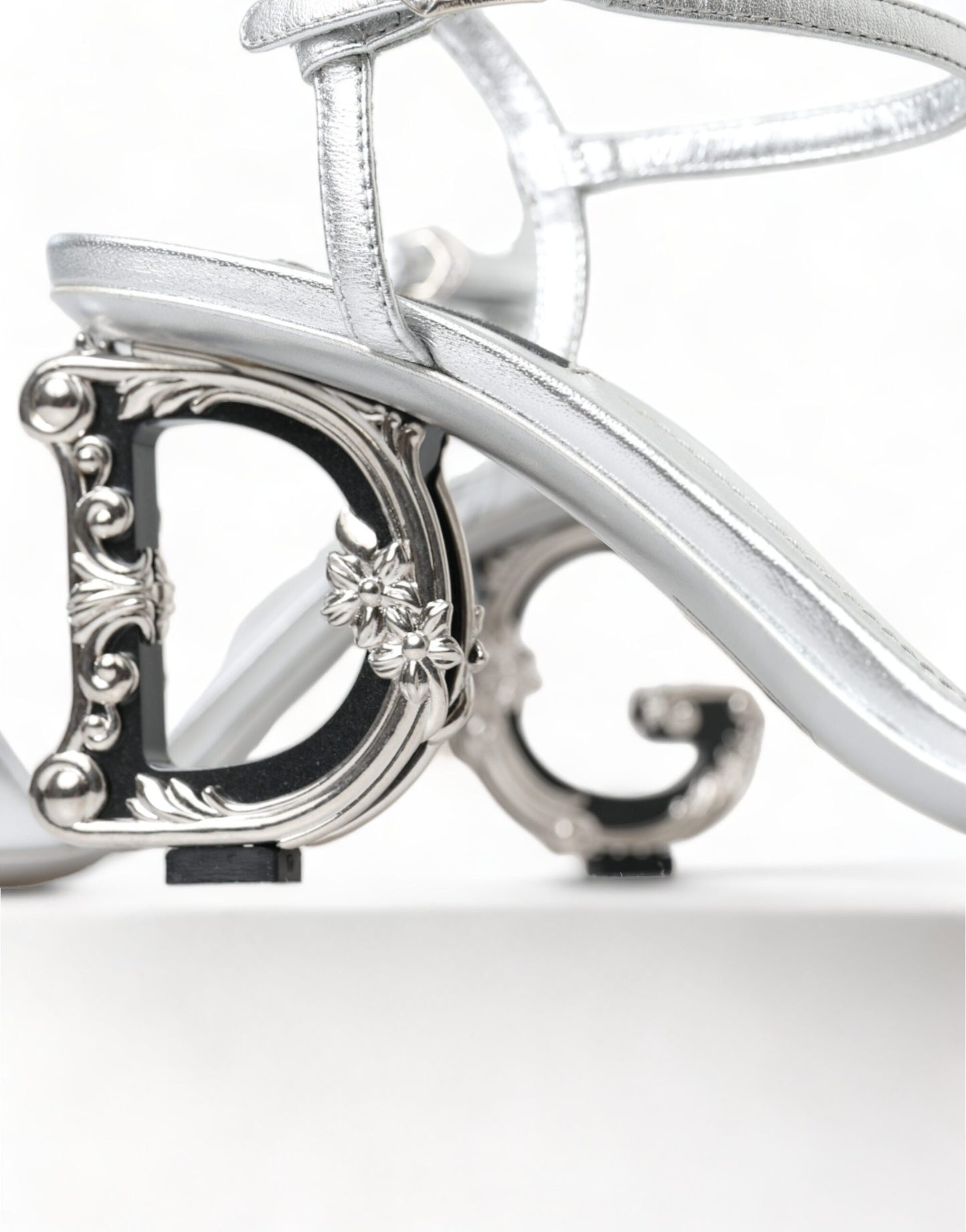 Silver Elegance Ankle Strap Sandals