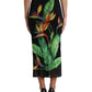 Black Strelitzia High Waist Pencil Cut Skirt