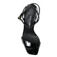 Chic Black Leather Ankle Strap Sandals
