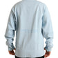 Light Blue Cotton Buttoned Pullover Sweater