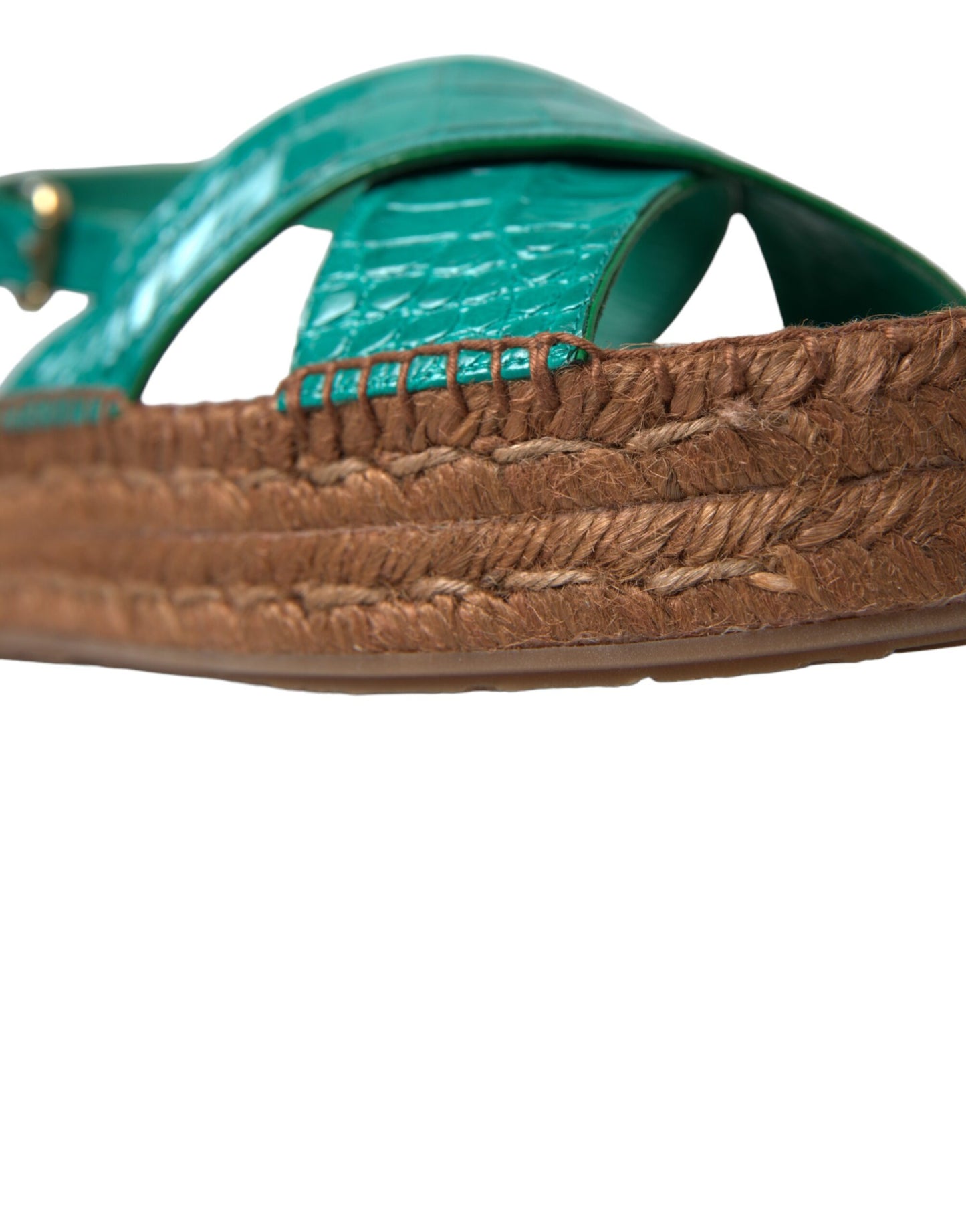 Elegant Green Espadrille Platform Sandals