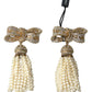 Elegant Bow Beaded Tassel Earrings
