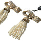 Elegant Bow Beaded Tassel Earrings