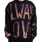 Black Embellished Crewneck Pullover Sweater