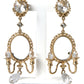 Gold Plated Mirror Chandelier Earrings