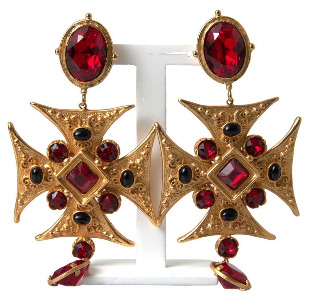 Opulent Gold-Toned Clip-On Earrings