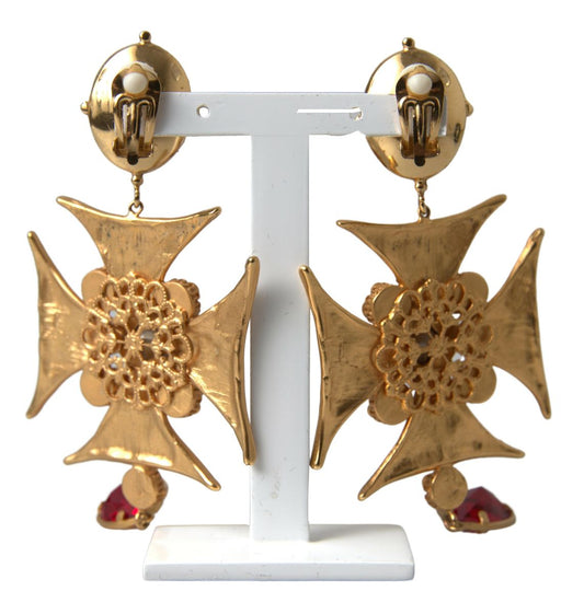 Opulent Gold-Toned Clip-On Earrings