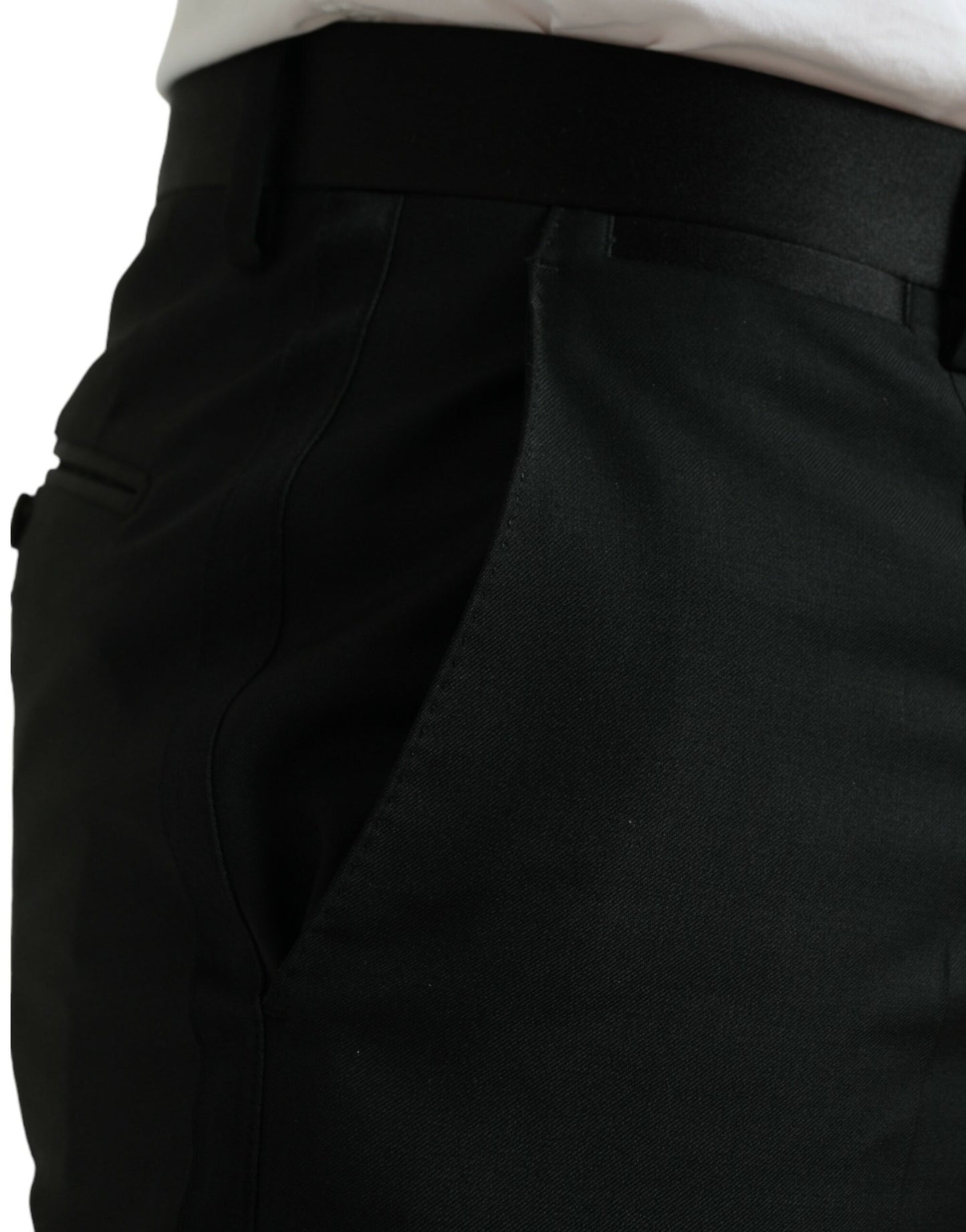 Black Wool Slim Fit Formal Trouser Dress Pants