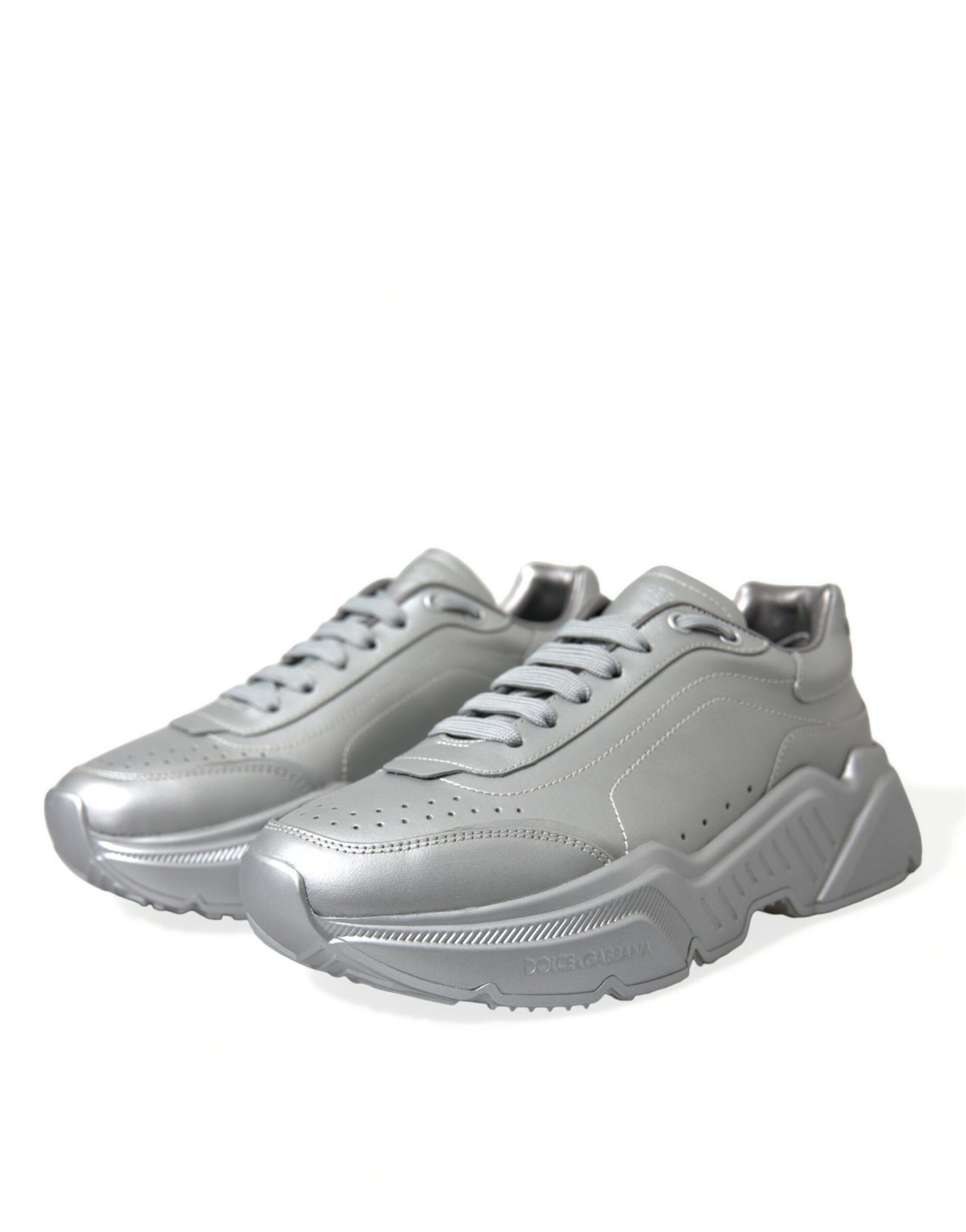 Silver DAYMASTER Leather Men Casual Sneakers Shoes