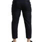 Blue Wool Cropped Tapered Pants