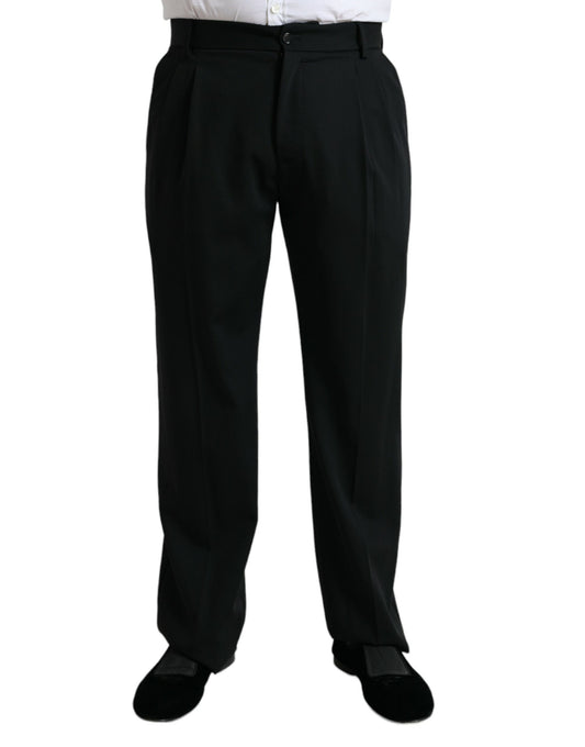 Black Wool Formal Straight Fit Dress Pants