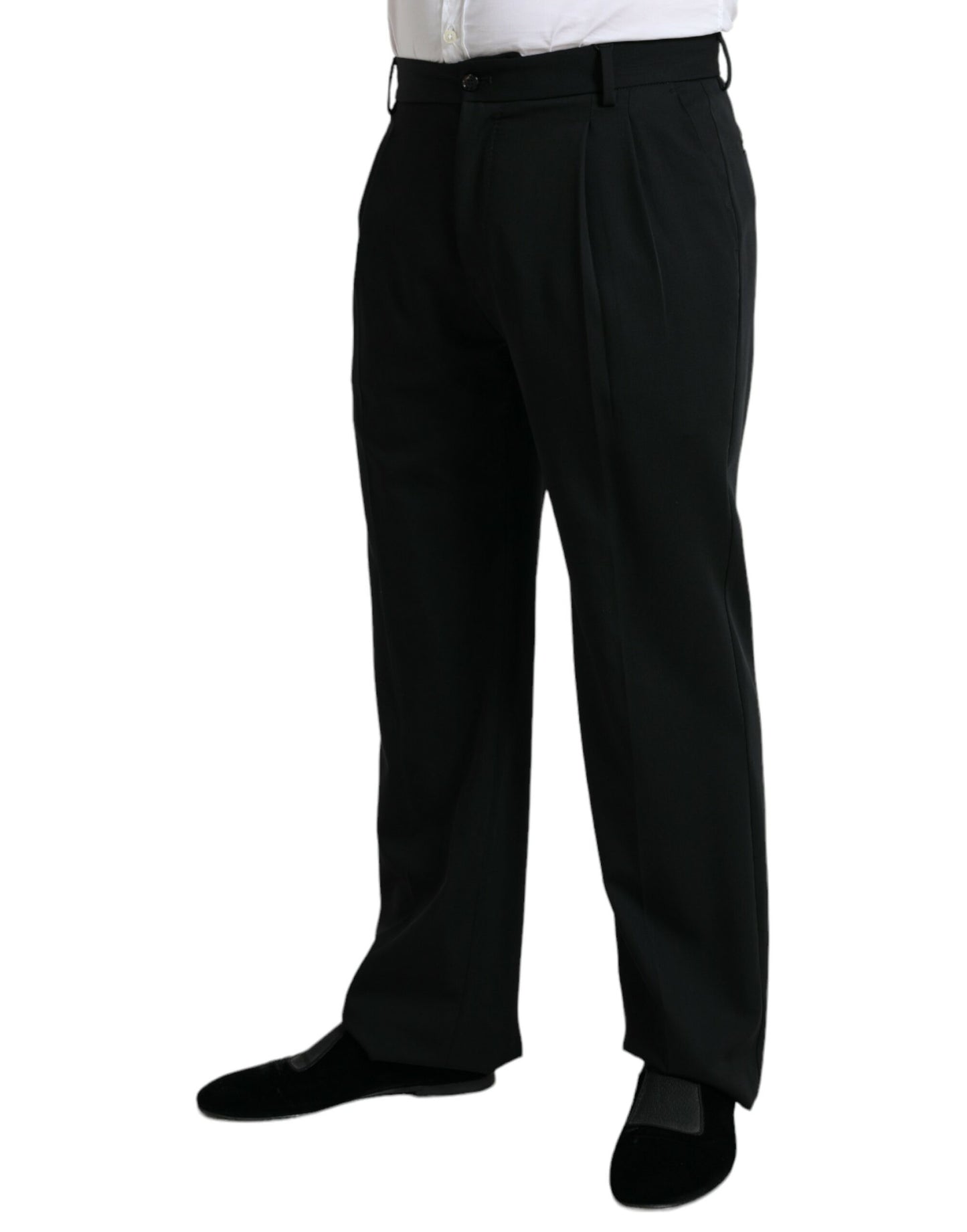 Black Wool Formal Straight Fit Dress Pants