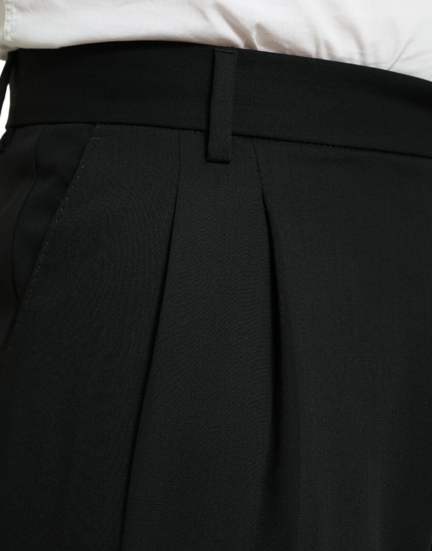 Black Wool Formal Straight Fit Dress Pants