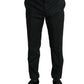 Black Striped slim fit Formal Pants