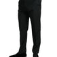 Black Striped slim fit Formal Pants