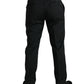 Black Striped slim fit Formal Pants