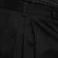 Black Cotton Stretch Cargo Bermuda Shorts