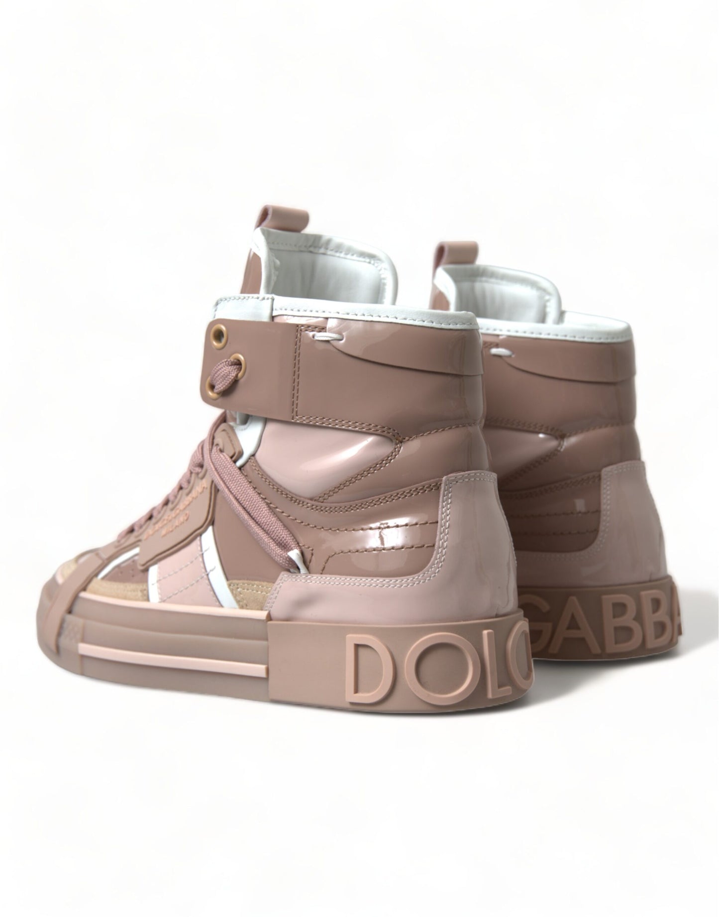 Elegant Nude Pink High-Top Sneakers